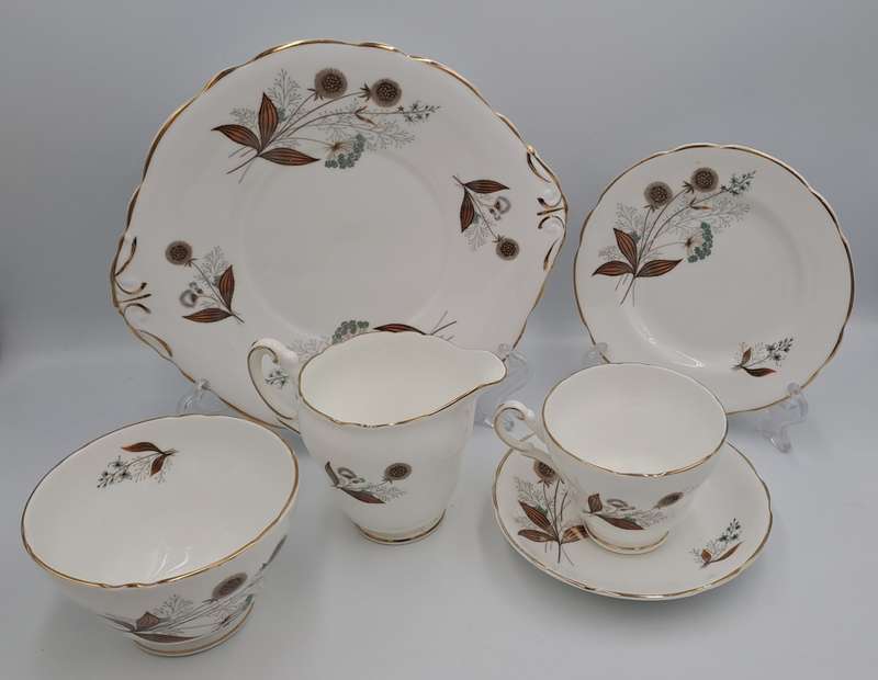 21 pc Vintage Regency Bone China Tea set with 6 Trio`s- Made in England