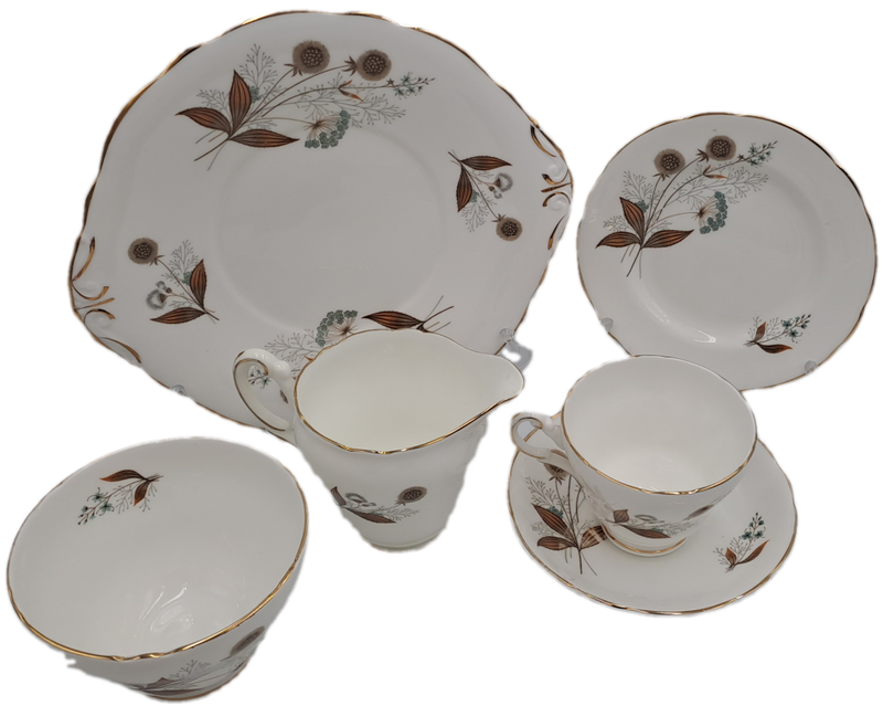 21 pc Vintage Regency Bone China Tea set with 6 Trio`s- Made in England