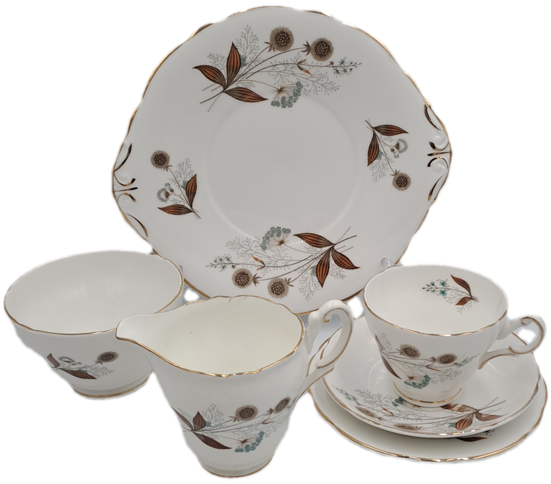 21 pc Vintage Regency Bone China Tea set with 6 Trio`s- Made in England