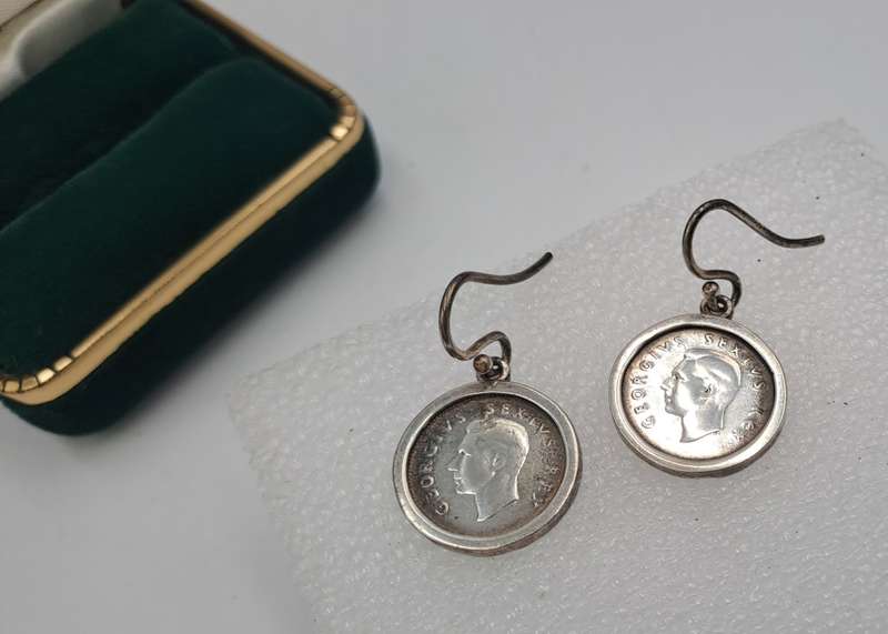 Vintage Silver Earings - with 1948 and 1952 Silver Tickey`s