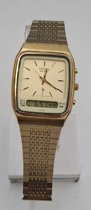Pre-owned Vintage Citizen Analogue -Digital Alarm Quartz watch -Working