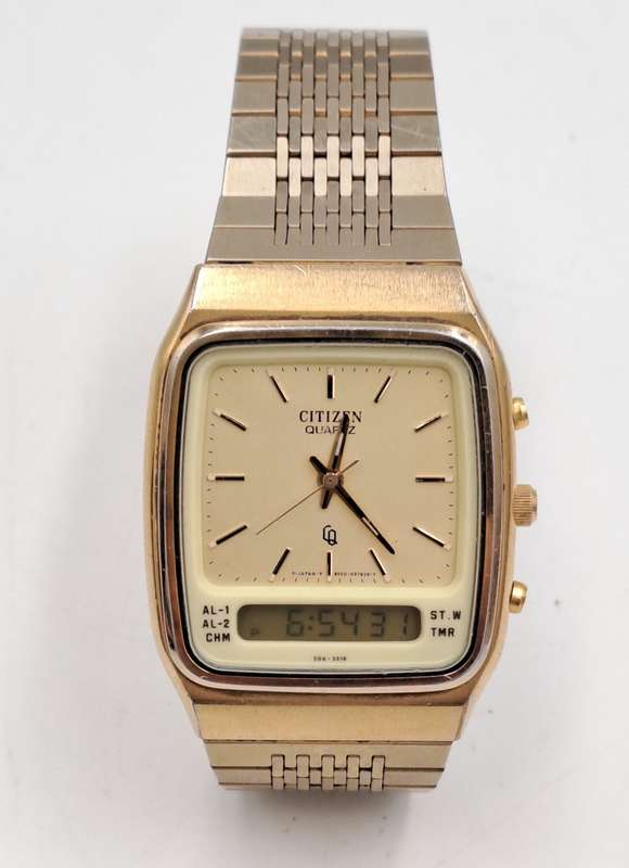 Pre-owned Vintage Citizen Analogue -Digital Alarm Quartz watch -Working