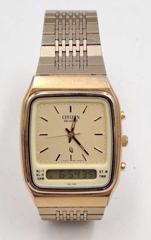 Pre-owned Vintage Citizen Analogue -Digital Alarm Quartz watch -Working