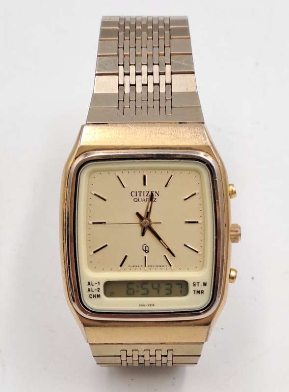 Pre-owned Vintage Citizen Analogue -Digital Alarm Quartz watch -Working