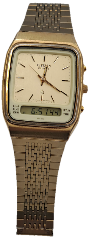 Pre-owned Vintage Citizen Analogue -Digital Alarm Quartz watch -Working