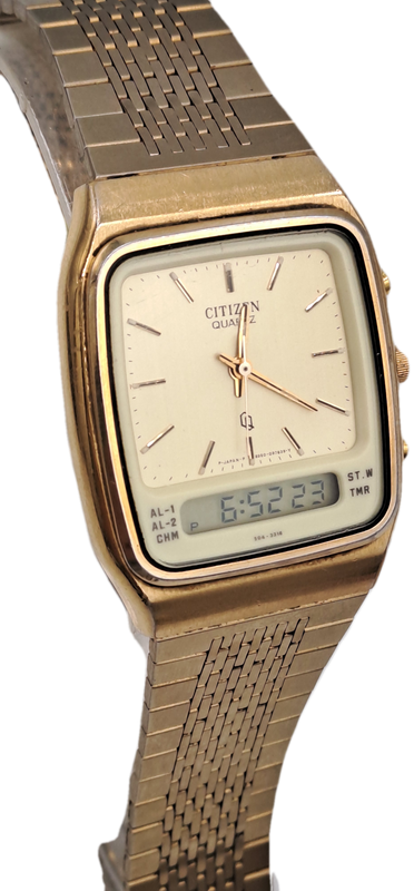Pre-owned Vintage Citizen Analogue -Digital Alarm Quartz watch -Working