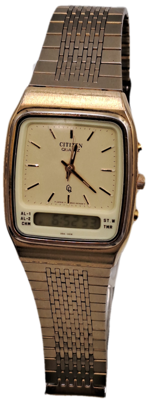 Pre-owned Vintage Citizen Analogue -Digital Alarm Quartz watch -Working