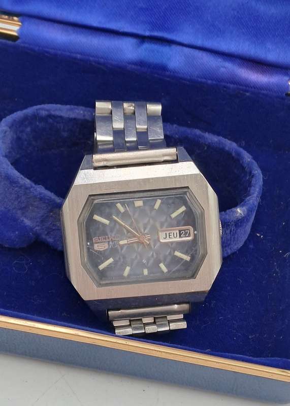 Vintage 1973 Seiko Automatic Mens Watch  Working -See condition -6119-5470 Sn.340014