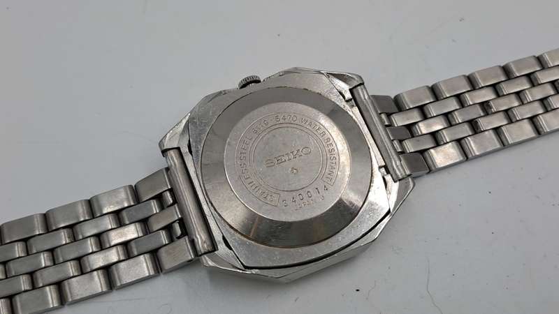 Vintage 1973 Seiko Automatic Mens Watch  Working -See condition -6119-5470 Sn.340014