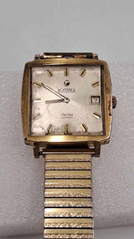 Vintage 1970's Roamer RED SEA Automatic Mens Watch - Working -See condition -