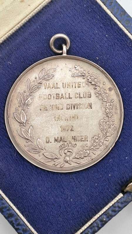 1972 Sterling Silver Vaal United Football Club-National Football Leaque Medal  -D.Mallinder