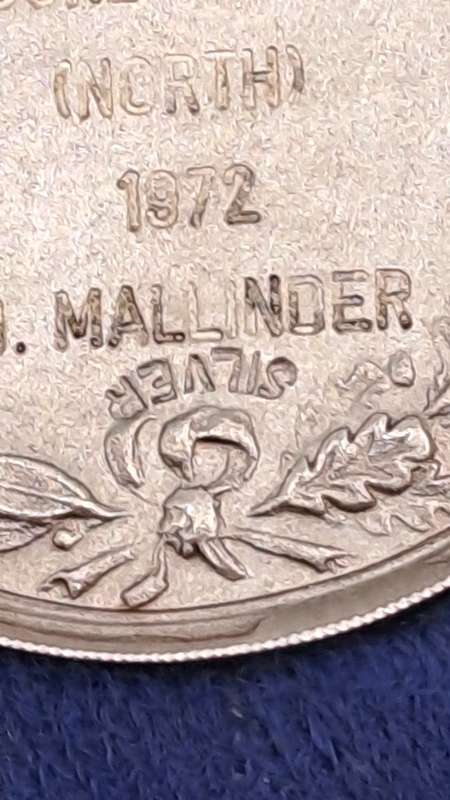 1972 Sterling Silver Vaal United Football Club-National Football Leaque Medal  -D.Mallinder