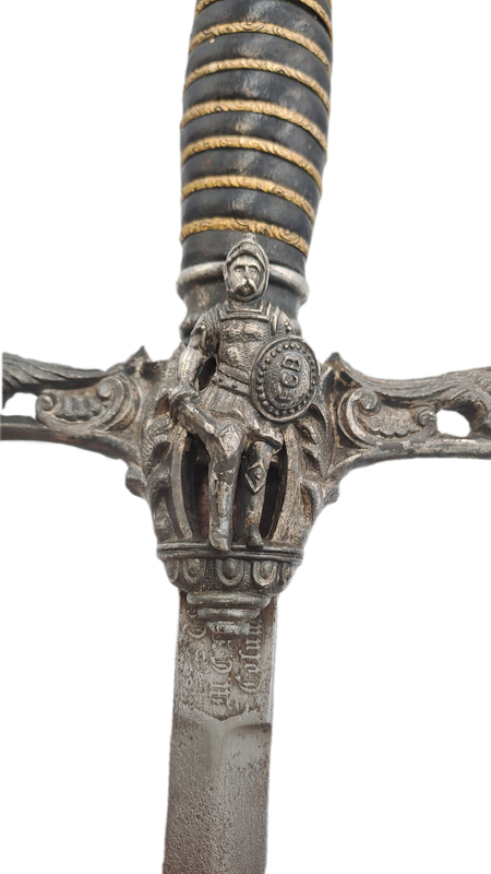 Antique 1800's Knights of Pythias FCB Victorian Ceremonial sword +Scabbard + Belt-Silver decorations