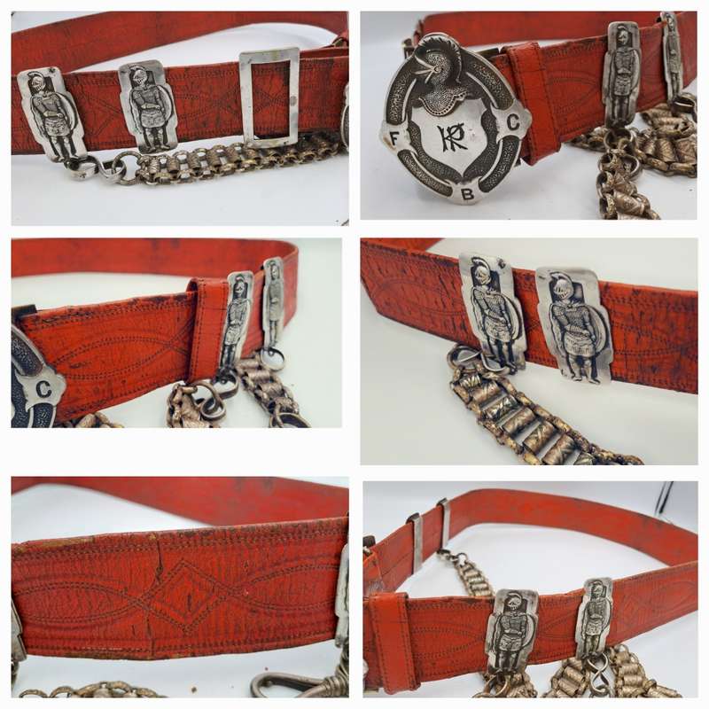 Antique 1800's Knights of Pythias FCB Victorian Ceremonial sword +Scabbard + Belt-Silver decorations