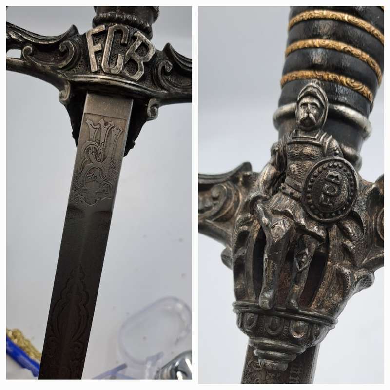 Antique 1800's Knights of Pythias FCB Victorian Ceremonial sword +Scabbard + Belt-Silver decorations
