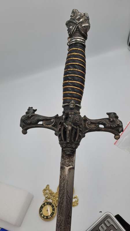 Antique 1800's Knights of Pythias FCB Victorian Ceremonial sword +Scabbard + Belt-Silver decorations