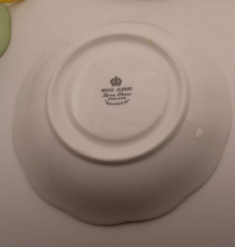 Vintage Royal Albert Rainbow Green Tea Trio.