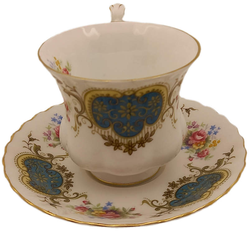 Vintage Royal Albert Berkeley coffee Duo (Cup has 2 hairline cracks  )