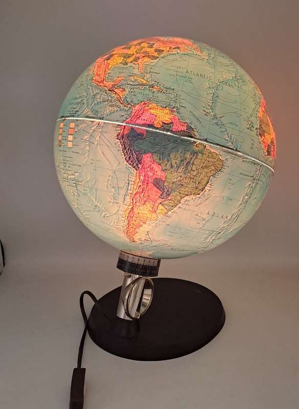Large Vintage Globe Light -Light is working - Rotate by hand