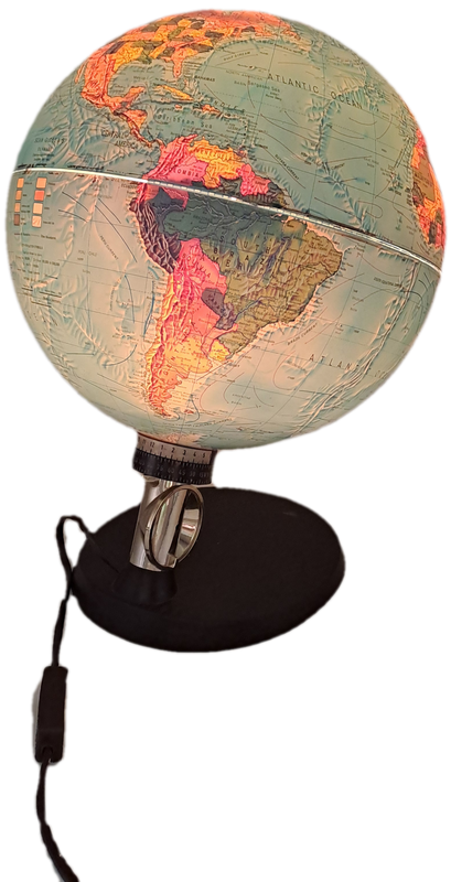 Large Vintage Globe Light -Light is working - Rotate by hand