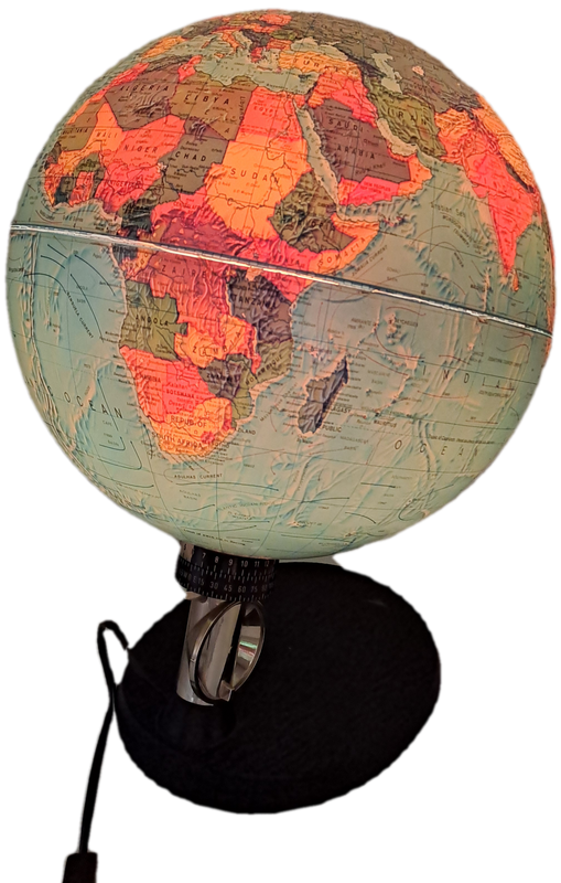 Large Vintage Globe Light -Light is working - Rotate by hand
