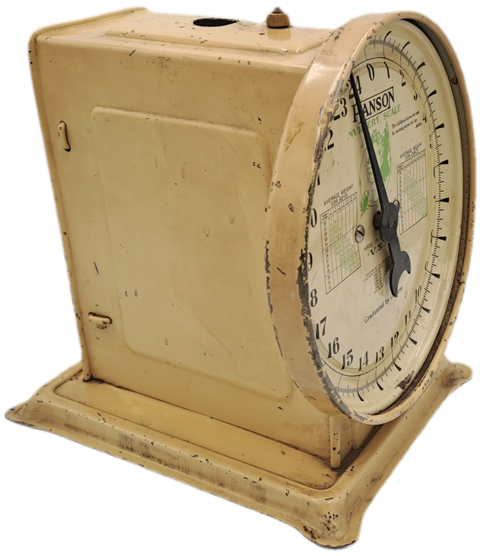 Antique Hanson Nursery (Baby) Scale with Original Bamboo Basket -Working
