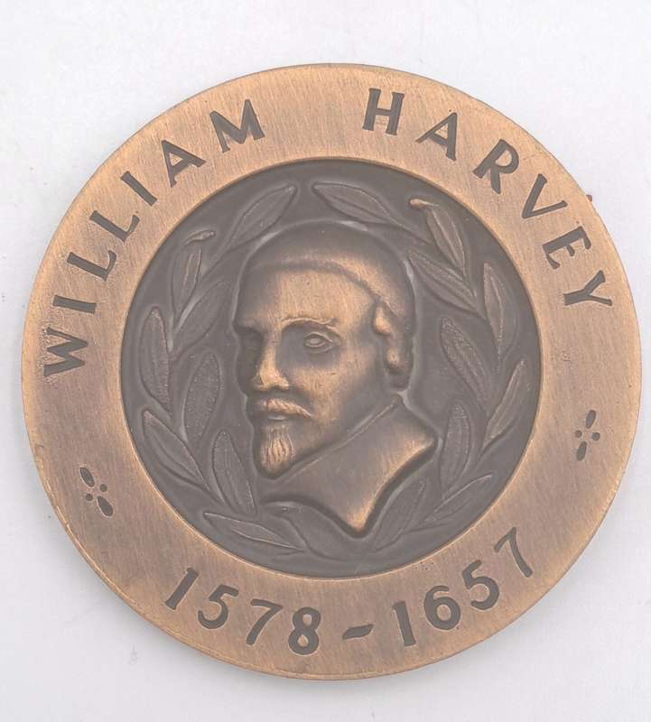 William Harvey 1578-1657-SA Blood Transfusion Service, 50th Blood Donation Bronze Medal-Boxed
