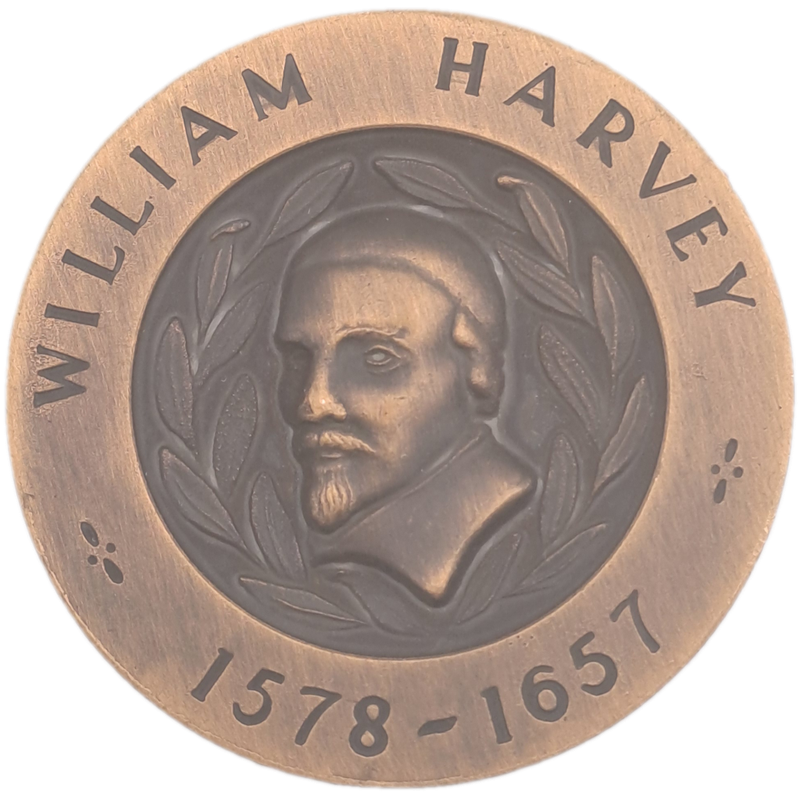 William Harvey 1578-1657-SA Blood Transfusion Service, 50th Blood Donation Bronze Medal-Boxed