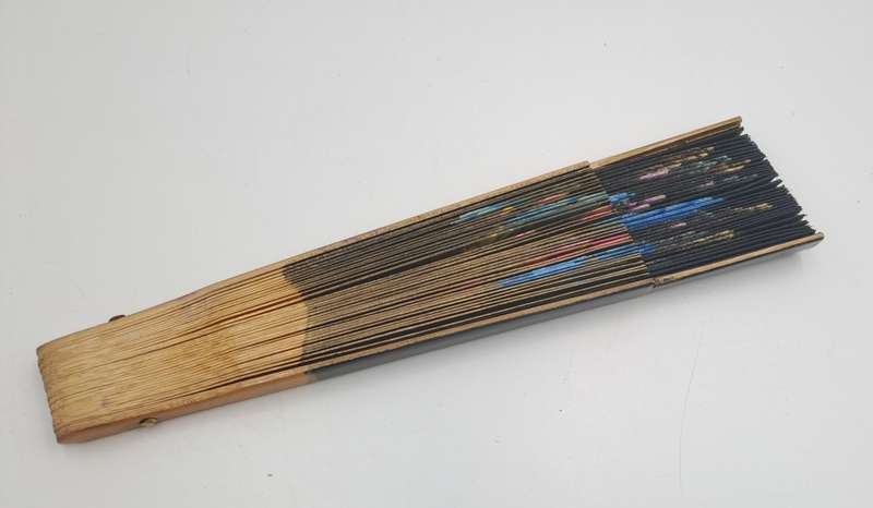 Vintage Floral Japanese Bamboo Hand Fan