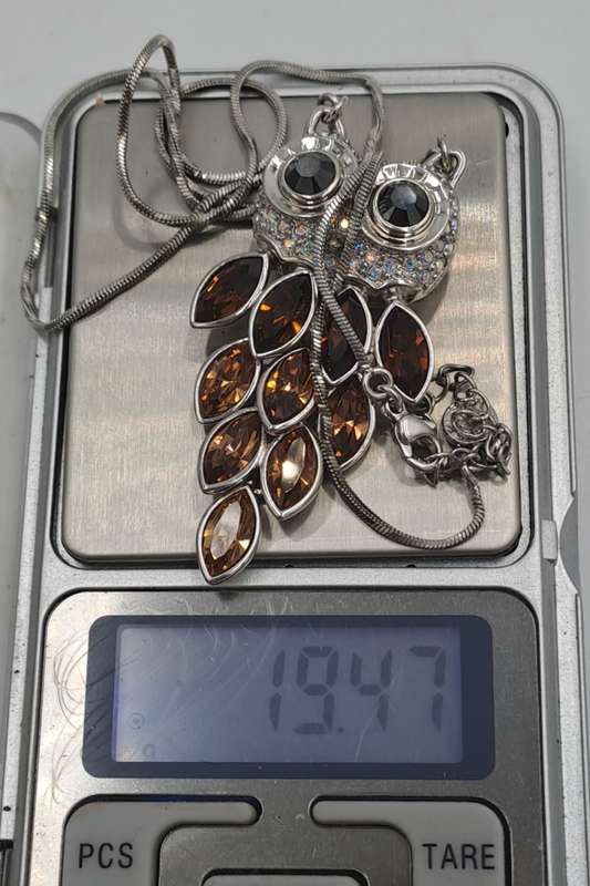 A Nicky Butler Necklace -Owl Pendant with Gemstones