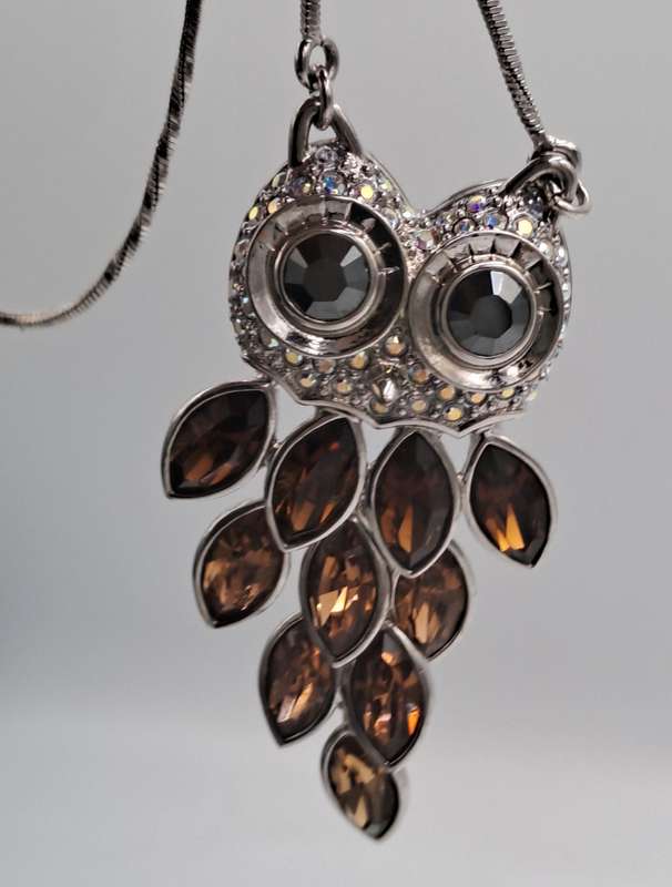 A Nicky Butler Necklace -Owl Pendant with Gemstones
