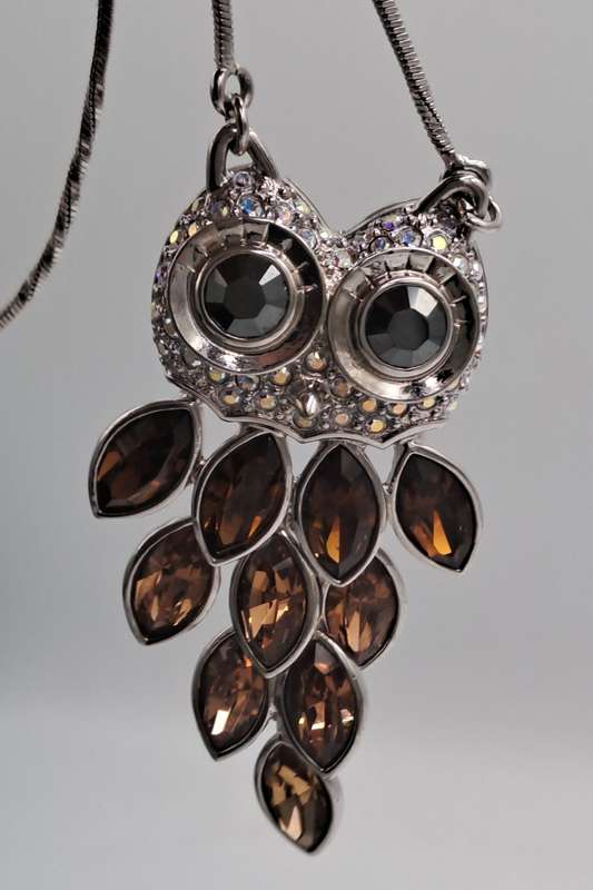 A Nicky Butler Necklace -Owl Pendant with Gemstones