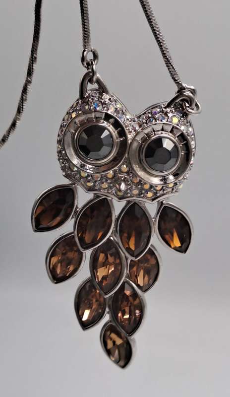 A Nicky Butler Necklace -Owl Pendant with Gemstones
