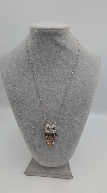 A Nicky Butler Necklace -Owl Pendant with Gemstones