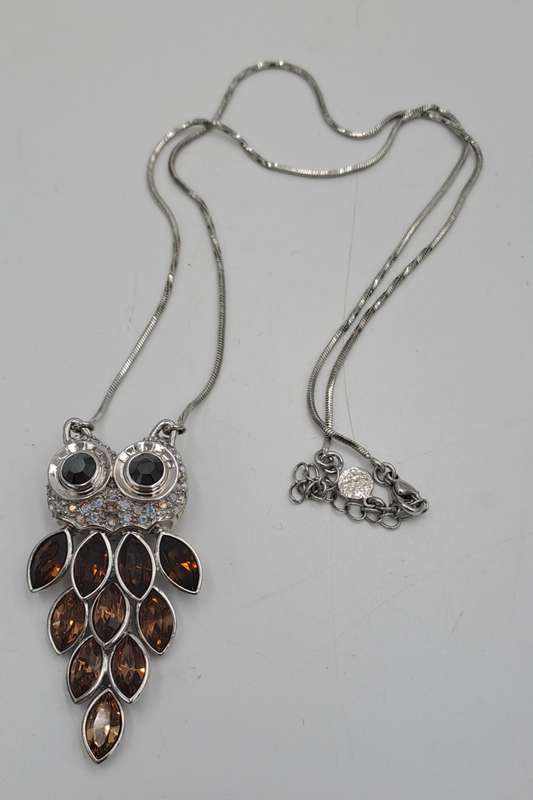 A Nicky Butler Necklace -Owl Pendant with Gemstones