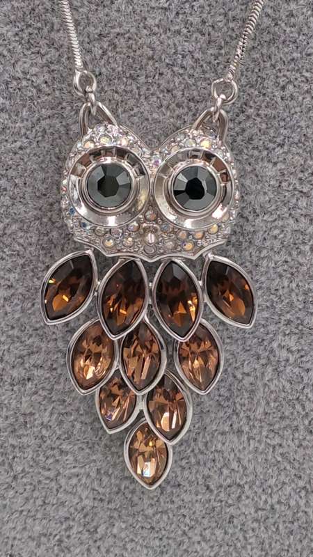 A Nicky Butler Necklace -Owl Pendant with Gemstones
