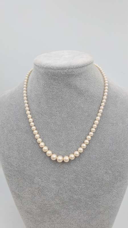 Vintage Simulated Pearl Necklace By Lotus - in Box