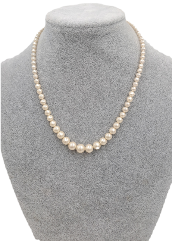 Vintage Simulated Pearl Necklace By Lotus - in Box