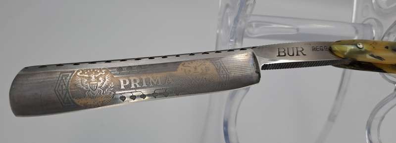 Vintage WALD -SOLINGEN Prima Bur cut throat razor - made in Germany with Box