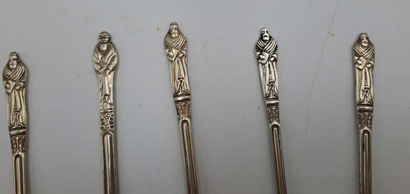 6 Vintage E.P.N.S Silver Plate Sheffield England APOSTEL Forks 11,2cm