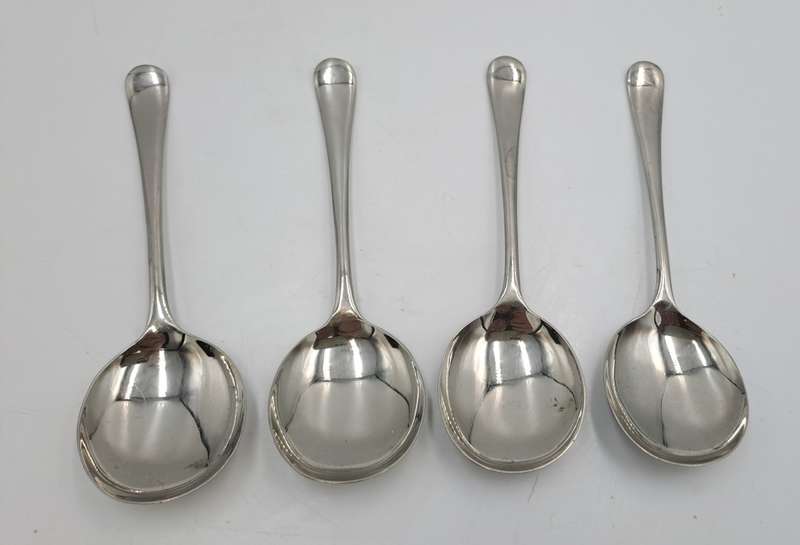 4 Vintage Resilco Rustless Nickel Silver Spoons -Sheffield