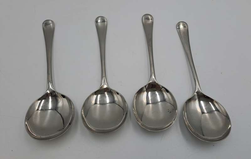 4 Vintage Resilco Rustless Nickel Silver Spoons -Sheffield