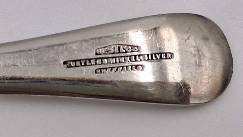 4 Vintage Resilco Rustless Nickel Silver Spoons -Sheffield