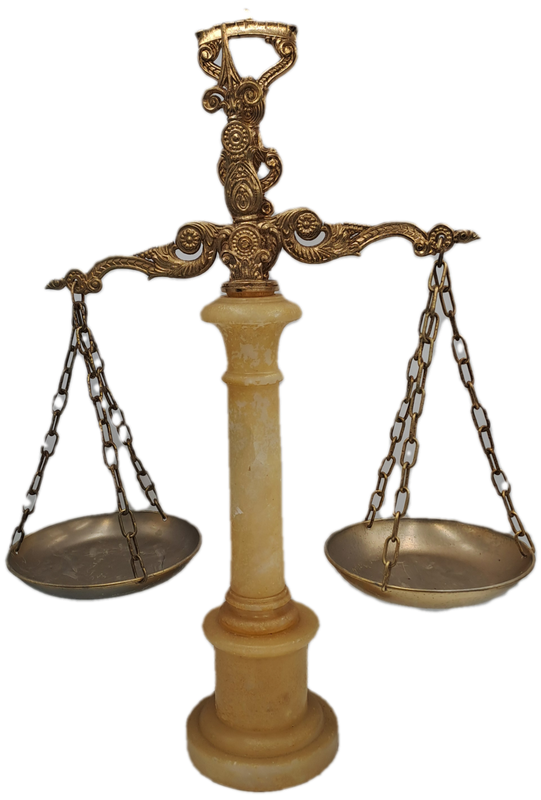 Large Vintage Marble and Brass Display Balancing scale "Scales of Justice" 52cm x 38cm