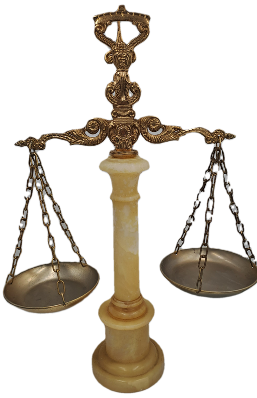 Large Vintage Marble and Brass Display Balancing scale "Scales of Justice" 52cm x 38cm