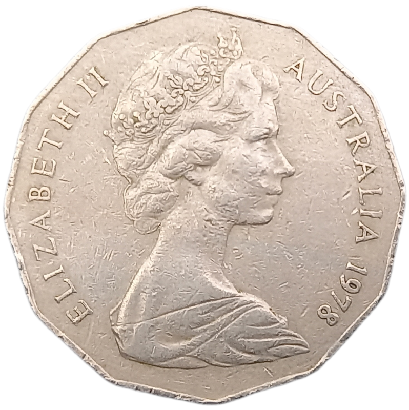 1978 Australia 50 Cents - Elizabeth II 2nd Portrait - Dodecagonal type