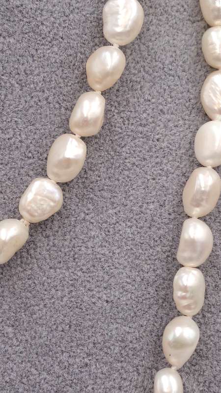 2 Genuine 10mm Pearl Necklaces 64cm and 40cm