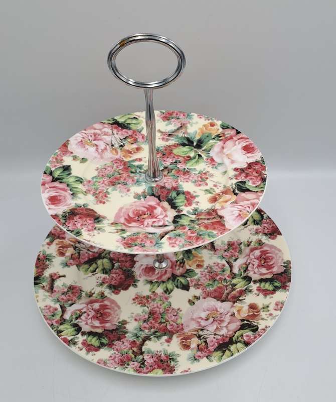 Maxwell & Williams Rambling Rose 2 Tier Cake Stand