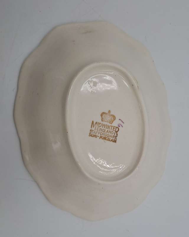Vintage Post World War 2 -1946 Midwinter Semi-Porcelain Bon Bon Dish -Staffordshire England