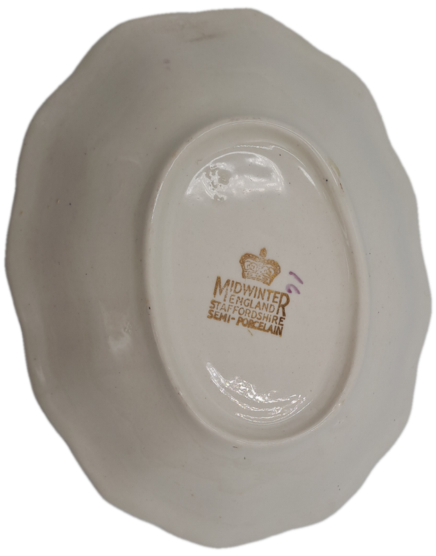 Vintage Post World War 2 -1946 Midwinter Semi-Porcelain Bon Bon Dish -Staffordshire England